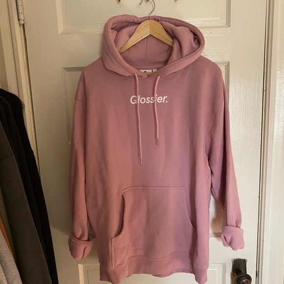 pink glossier sweatshirt